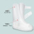 谋福（CNMF）防雨鞋套PVC注塑一体成型加厚耐磨成人脚套 （高筒白色） M(36-37码） 