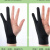 防误触手套二指单指三层误碰绘画素描数位板平板绘图 二指瘦形版三层防触黑色 S