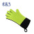 宏益飞 劳保硅胶手套 加厚 防滑 防烫手套 劳保隔热手套 耐高温五指手套 工作手套 绿色（大号） 2只