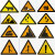 交通标志牌 三角让 警示牌礼让行人指示牌路口标识牌铝牌支持定制 60三角边长60厘米带配件