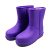 女士雨鞋冬季加绒保暖雨靴中筒防滑水鞋加厚EVA泡沫靴工作鞋 加棉紫色 36.37