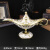 莫肖尔阿拉丁神灯 玩具新疆工艺品金属许愿灯客厅桌面摆件特色拍摄道具 欧式（35m) 金白