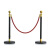 竹特 礼宾柱围栏黑金色 （含红色麻花绳）一米线护栏杆 银行宾馆酒店机场栏杆座隔离带 2支装 （企业定制）