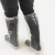 一次性鞋套防水雨天加厚长筒靴套防滑户外漂流耐磨塑料脚套 透明色长筒橡筋款20只