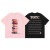 巾玖KK pink原创美式甜酷甜甜圈字母印花短袖t恤女夏季宽松复古情侣 黑色 XL