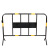 京酷 镀锌铁马护栏 道路交通施工可移动围栏 市政幼儿园商场警示隔离栏 1*1.5m黑黄带板