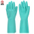 厚创 耐油丁腈橡胶手套劳保耐磨防水加厚耐酸碱防化工业手套加长印刷胶手套 hc1208 薄荷绿 S