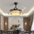 格蒂诗 新中式隐形风扇灯餐厅灯现代大气电吊扇灯卧室办公室变频LED电扇灯具 18三色光 132W / 直径108高50CM