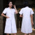 医生白大褂长袖女服冬季长袖化学实验室服护士工作服研究生 女士短款短袖 S