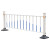 适用于城市道路护栏 市政公路隔离栏杆锌钢护栏围栏80cm高（1立柱+3米护栏） 蓝白连接杆