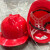 XMSJ玻璃钢安全帽适用工地施工建筑工程领导加厚透气定制印字国标男头 圆形特厚款红色