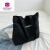 酷奇袋鼠（KUQIDAISHU）日式慵懒风大容量手拎单肩包环保购物袋简约韩版学生文艺帆布书包 黑色