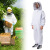 铸固 防蜂服 白色太空服养蜂连体蜜蜂羊皮手套套装
