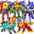 钢铁飞龙3山海神兽录变形五合体神兽龙魂觉醒变形机器人男孩玩具 进化版-神兽武斗王三合体