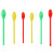 月映溪实验室用品塑料药勺 彩色双头小药勺 实验室小药勺称量勺 彩色塑料双头小药勺5包装 