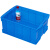 华科扬创 加厚塑料周转箱蓝色长方形大号工业用方箱物料盒箱五金收纳整理框 52号箱75*56*23.6cm