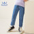 水孩儿（SOUHAIT）童装女童双层牛仔长裤加绒款冬季新款时尚百搭裤装 蓝牛仔 160