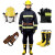 绿消  防护服加厚阻燃层可拆卸耐高温隔热套装消防套装17款式消防服带3C XL码 