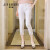 季梵施（JIFANSHI）白色裤子女夏季薄款2023新款休闲高腰修身时尚开叉七分小脚西装裤 白色 S