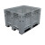 英达斯贝克 塑料卡板箱配盖箱式托盘物流箱周转箱叉车托盘卡板箱筐 卡板箱-网格式灰 1200*1000*780mm