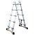 伸缩梯子加厚铝合金升降梯便携式直梯户外工程梯电工专用梯子 多功能款1.7米人字梯变3.2米直