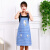 厨房围裙韩版时尚可爱卡通小兔子围裙防水工作广告围裙定制印字 咖啡色