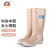 上海牌雨鞋女士高筒舒适PVC耐磨防滑防汛劳保工业防护耐腐蚀耐酸碱食品加工鞋SH333 卡其色 39