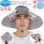 HKFZ 太阳能带双风扇的帽子充电男女防晒遮阳渔夫帽头戴式采茶帽子 大檐C款 浅灰色 太阳能风扇帽+充电线+扇叶+一年