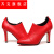 齐克（QEERCKEL）超高跟低帮黑色单皮鞋子女士尖头春秋天季韩版时尚休闲单鞋女装高 红色 0cm 34