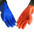 加长防水手套工作耐磨加厚防滑长袖防油耐酸碱橡胶胶皮水产 70cm蓝色开口款(布里) XL