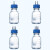 定制适用实验室补料瓶 发酵罐1/2/3/4通孔试剂加料瓶 小号中号大号 不锈钢瓶盖补液瓶 蓝盖玻 小号100ml双通