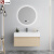 日式原木组合卫生间洗脸洗漱台岩板一体连盆卫浴柜定制 160岩板陶瓷盆+智能镜