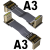 ADT标准型HDMI2.0公对公延长线 支持2K/144hz 4K/60Hz 弯头扁平线 A3-A3 3cm