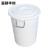 富都华创 加厚60L白色无盖 大号塑料桶 圆形收纳桶大容量水桶酒店厨房工业环卫物业垃圾桶 FDHC-ST-002