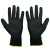 冰禹 BYsy-22 pu尼龙涂掌手套 耐磨防滑涤纶工作防护手套 黑色浸胶涂胶劳保手套 M码（10双）