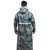 海斯迪克 HK-5087 长款加厚环卫执勤雨衣 双层牛津布雨衣可定制 迷彩绿XXL