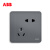 ABB开关插座纤悦古典灰系列一开五孔双USB86型面板套装 三孔10AAR203-G
