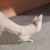 鞋柜（shoebox）达芙妮集团旗下法式高跟鞋女新款小众单鞋设计感珍珠蝴蝶结凉鞋 米色 35【不累. 脚】