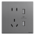 罗格朗（LEGRAND）开关插座朗淳S系列灰色电工电料面板 窄边设计墙壁电源86型暗装 五孔USB插座