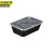 长方形一次性餐盒塑料外卖打包盒子JZSB-9311B 750ml黑色100套带盖