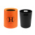 益美得 FW1271 简约双层拉极桶垃圾篓纸筒塑料垃圾桶双层带内筒 小号橙色