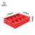 米奇特工 分格零件盒塑料收纳盒子物料分类周转箱 小8格箱370*275*83红色