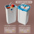 分类垃圾桶二合一新国标双桶带盖脚踏式厨房干湿分离  卡其色30L（左17L右13L干湿分离带