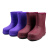 女士雨鞋冬季加绒保暖雨靴中筒防滑水鞋加厚EVA泡沫靴工作鞋 加棉紫色 38.39
