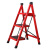 莎庭（SARTILL）梯子家用人字梯三步梯加厚多功能折叠梯花架梯便携式可收纳折叠梯 简易D型三步梯(粉色)