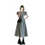君芳雅（junfangya）2024年法式复古泡泡袖格子连衣裙女夏季小众设计别致镂空收腰长 格子 M