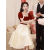 山头林村五一节穿的女装小个子敬酒服新娘2024夏季订婚小礼服平时可穿 酒红色 XS