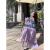 川淞白色蕾丝吊带连衣裙女2024夏季新款气质海边度假风蛋糕裙沙滩长裙 浅紫色 XL