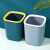 简约方形垃圾桶 厨房客厅北欧风现代卫生间厕所纸篓垃圾桶 12L粉色桶+深粉压圈
