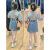叶奈法 YENNEFER韩国童装春装女童气质条纹衬衫牛仔半身裙宝宝甜美洋气套装 牛仔半身裙 90cm
